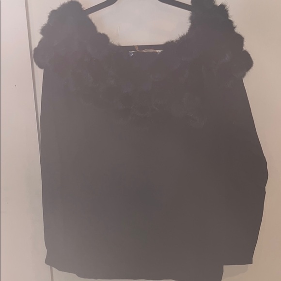 Belldini women’s Black Rabbit Fur-Trimmed Sweater NWT 3X - Picture 10 of 12